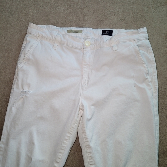 AG Adriano Goldschmied The Tristan White Distressed Tailored Trousers size 28 - Picture 5 of 13